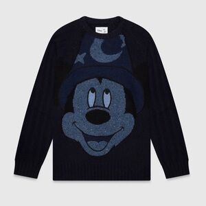 OVO Disney Mickey Fantasia Intarsia Wool Sweater Navy Large EUC